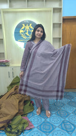 100% Cotton Jamdani Handloom Shalwar Kameez-Ash Color