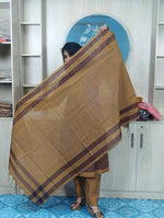 100% Cotton Jamdani Handloom Shalwar Kameez-Coffee Color