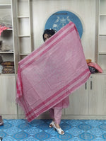 100% Cotton Jamdani Handloom Shalwar Kameez-Pink Color