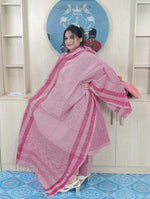 100% Cotton Jamdani Handloom Shalwar Kameez-Pink Color
