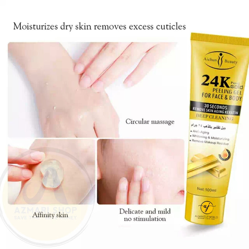 Aichun beauty 24k pure gold peeling gel for face & body 100 ML