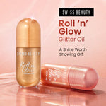 Roll n Glow Glitter Oil (Swiss Beauty) Pink Gliter