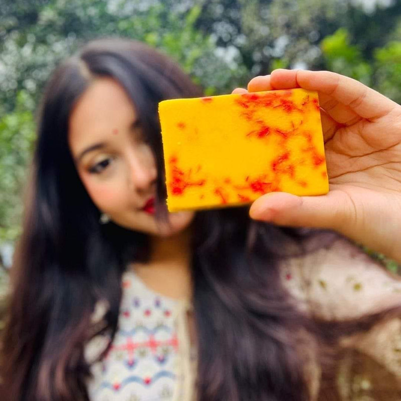 ( ১ পিস ) Saffron Goat Milk Handmade Soap