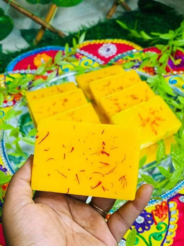 ( ২ পিসের সেট ) Saffron Goat Milk Handmade Soap