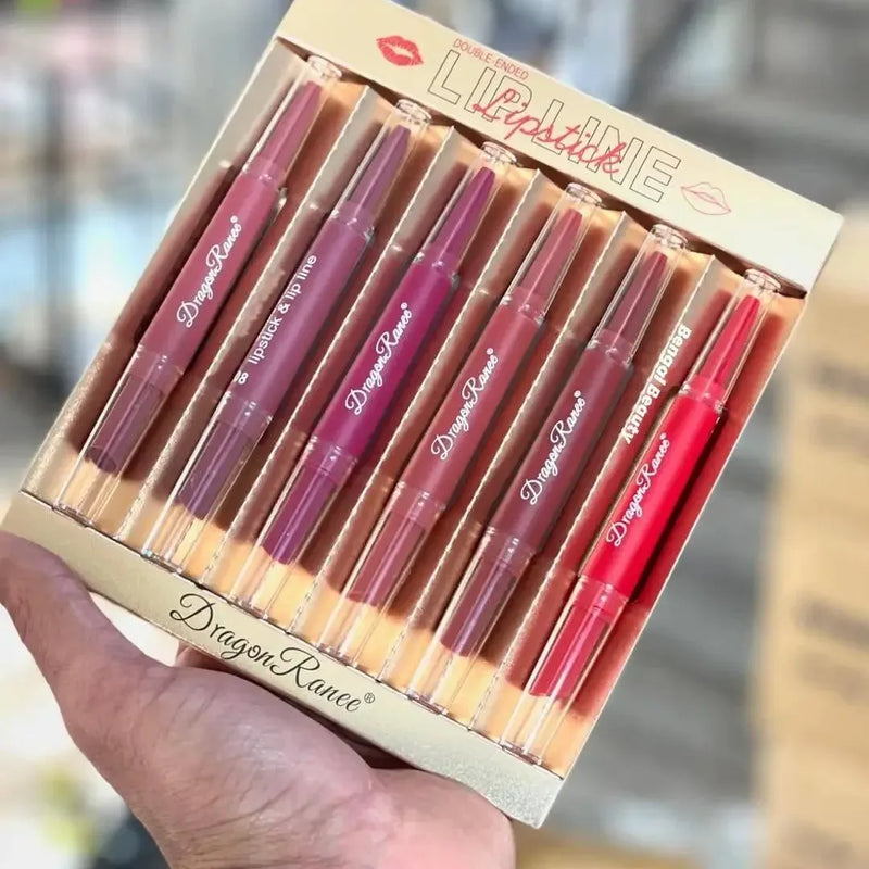 Dragon Ranee 6Pcs Deep Matte Velvet Lipstick + Lip Liner and Lipstick-6 Pcs Deep Shade