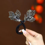 Rhinestone Flower Hair Clip & Bun Maker-2pcs
