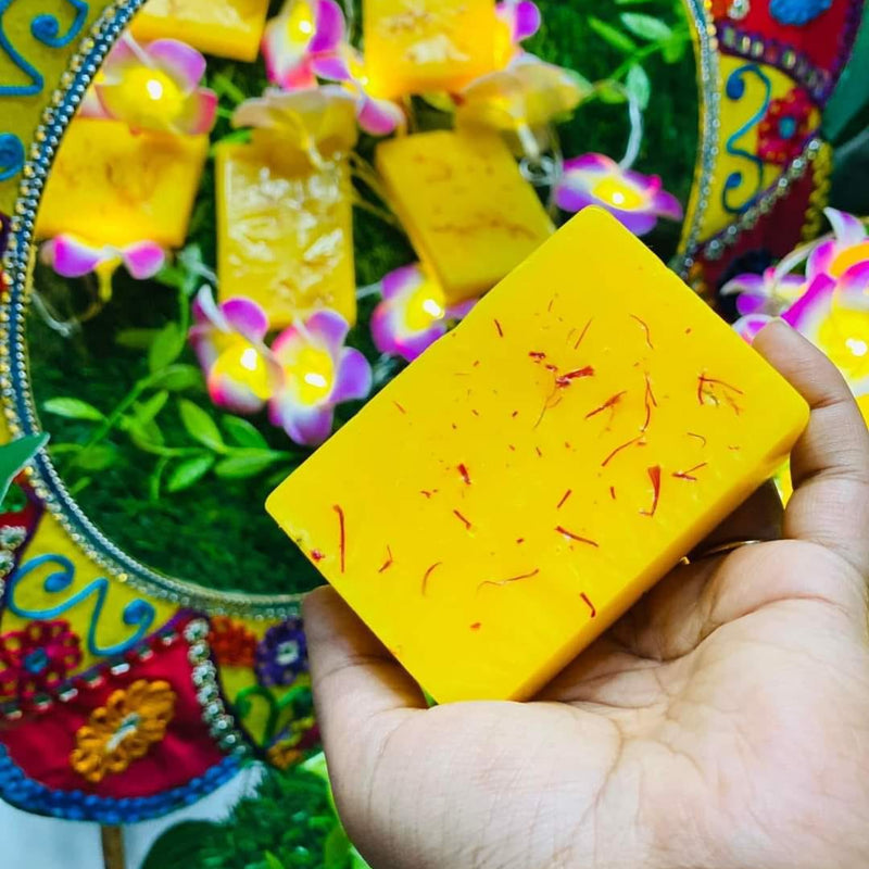 ( ১ পিস ) Saffron Goat Milk Handmade Soap