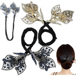 Rhinestone Flower Hair Clip & Bun Maker