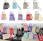 Handmade Crochet Knit Heart Mini Phone Bag