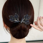 Rhinestone Flower Hair Clip & Bun Maker