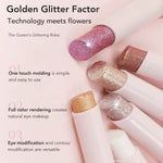 ✨💖Purple+Golden-পার্টি, ফটোশুট বা ডেইলি মেকআপ-Jelly Shimmer Stick / Glitter Eyeshadow Stick