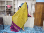 হাফ সিল্ক জামদানি তাঁত কাজের সালোয়ার কামিজ-ম্যাজেন্টা+বাসন্তী মিক্স কালার