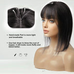 ( ন্যাচারাল ব্ল্যাক ) Clip In Hair Piece Women Real Hairpiece
