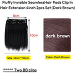 ৪ ইঞ্চি (ডার্ক ব্রাউন কালার) Women Fluffy Invisible Seamless Hair Pads Clip in Hair Extension Lining