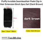 ১ জোড়া-৮ ইঞ্চি (ডার্ক ব্রাউন কালার)Hair Pads Clip in Hair Extension Lining