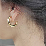 Golden Chunky Hoop Earrings