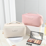 👜✨ Portable Makeup Organizer Bag -- Cream Color – ট্রাভেল ফ্রেন্ডলি কসমেটিক স্টোরেজ ব্যাগ ✨👜