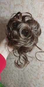 লাইট ব্রাউন কালার Synthetic Hair Bun Extension