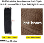 ১ জোড়া-১২ ইঞ্চি (লাইট ব্রাউন কালার)Hair Pads Clip in Hair Extension Lining
