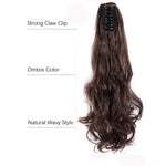✨ লাইট ব্রাউন কালার ✨ কোঁকড়ানো চুল Long Curly Claw Ponytail Hair