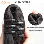 ✨ ডার্ক ব্রাউন কালার ✨Long Straight Claw Ponytail Hair