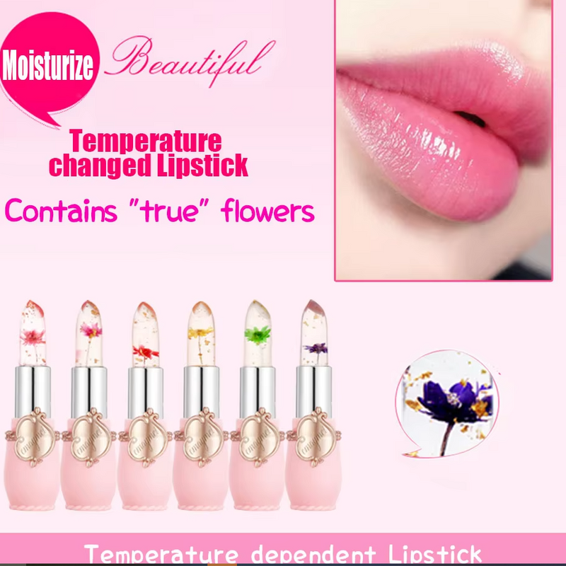 ( ৬ পিসের সেট ) Jelly Dried Flower Color Changing Lip Balm