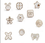 10pcs ( সাদা )Fancy Pearl Plastic Button Round
