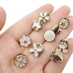 Combo ( 10pcs সাদা +10pcs কালো) Fancy Pearl Plastic Button Round
