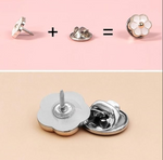 Combo ( 10pcs সাদা +10pcs কালো) Fancy Pearl Plastic Button Round