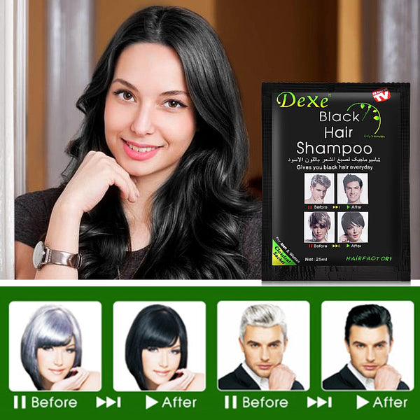 (৭০ টাকা পিচ ১০ পিচের সেট ) Dexe Fast Black Hair Shampoo