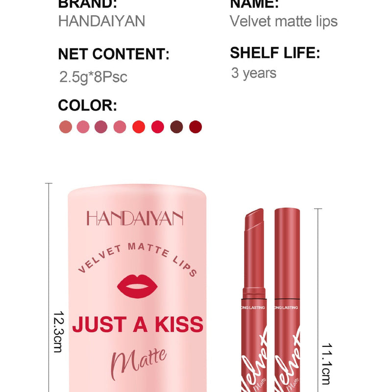 8 Colors Velvet Matte Lip Stick