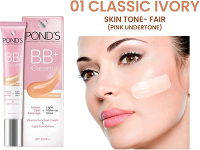 Ponds BB+ Cream Instant Spot Coverage + Light Make-up Glow (Ivory shad)