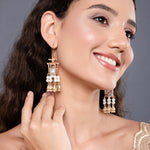 Salty Traditional Lantern Pearl Tassel Drop Earrings