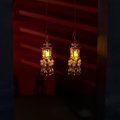 Salty Traditional Lantern Pearl Tassel Drop Earrings