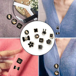 10pcs ( কালো )Fancy Pearl Plastic Button Round