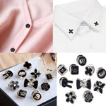 20pcs ( কালো )Fancy Pearl Plastic Button Round