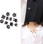 20pcs ( কালো )Fancy Pearl Plastic Button Round