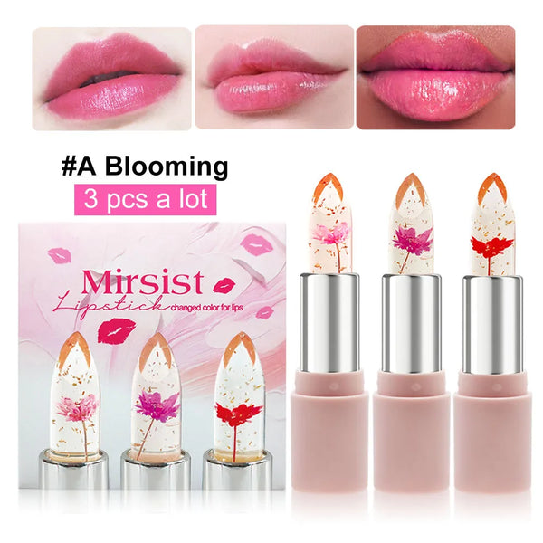 ( ৩ পিসের সেট ) Jelly Dried Flower Color Changing Lip Balm